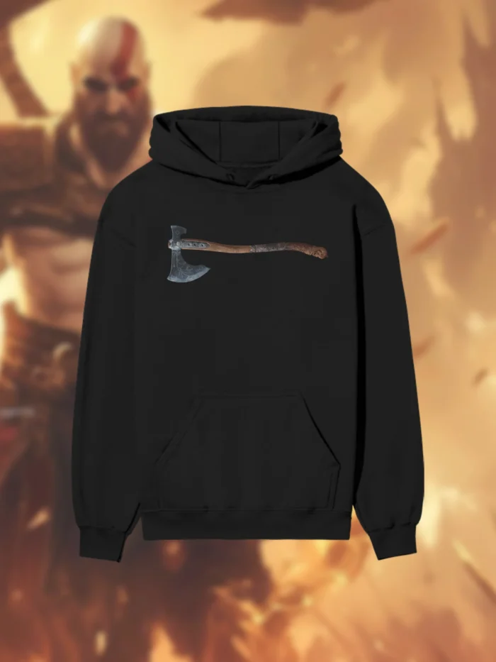 God of War Hoodie AXE Front Black